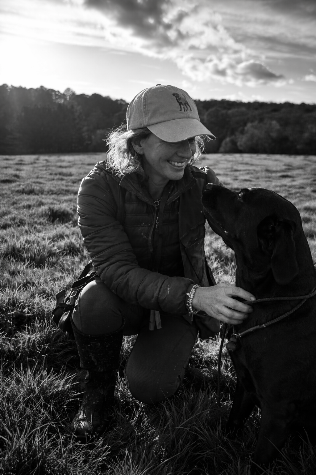 Victoria Milton outdoors with her dog